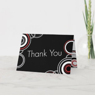 Thank You - Black & Red Circles Card