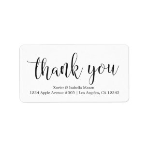 Thank You Black Script - Custom Background Colour Label