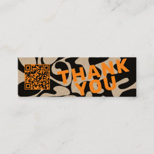 Thank You Black Squiggles Orange Kraft Mini Mini Business Card