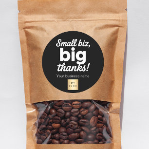 Thank you black white business logo classic round sticker