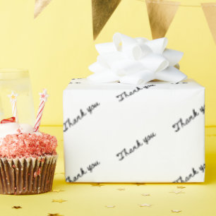 Thank you Black White Minimalist Gift Wrapping Paper