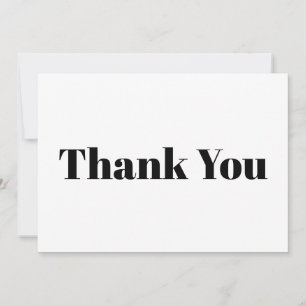 Thank You, black white modern elegant note card
