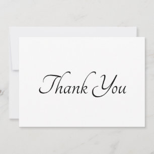 Thank You black white script elegant chic card