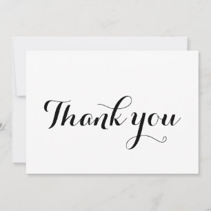 Thank You black white stylish calligraphy card