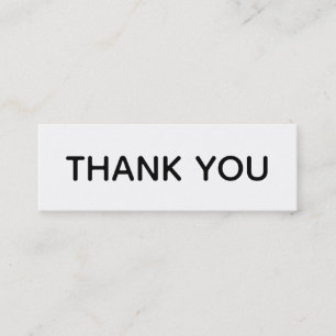 Thank You Black White Typography Mini Business Card
