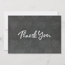Thank You Blackboard Design with Hearts Card