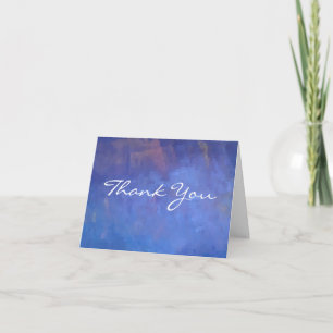 Thank You - Blue Abstract Squares Design Card