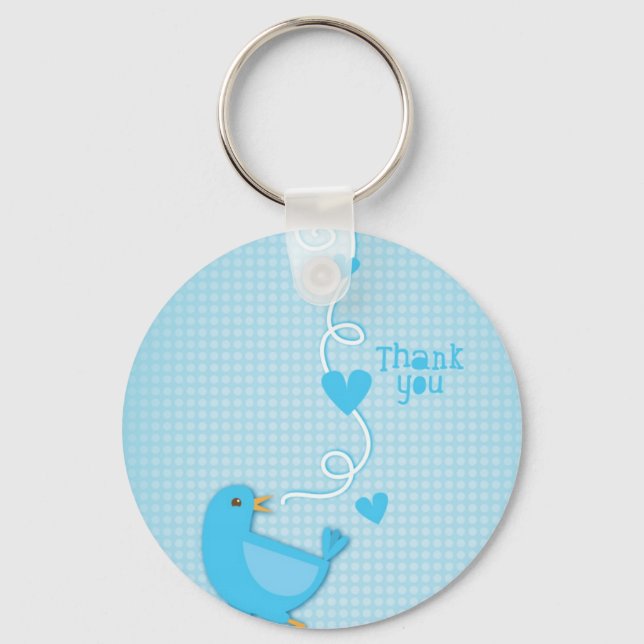 Thank you Blue Bird Key Ring (Front)