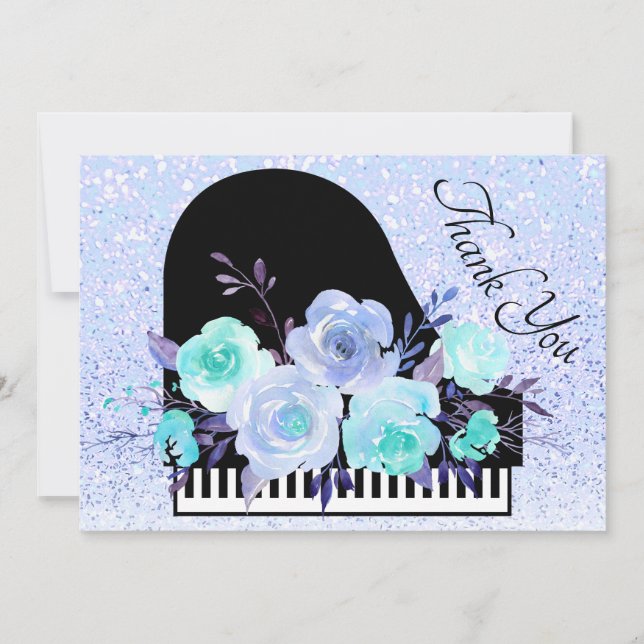 thank you blue bouquet piano decor (Front)