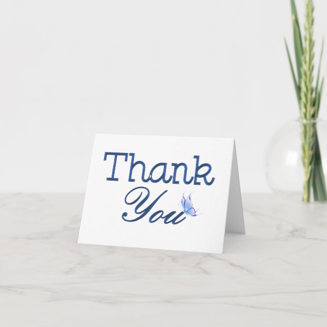 Thank you Blue Butterfly Card (Front)