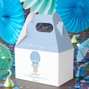 Thank You Blue Elephant Baby Boy Shower Favour Box