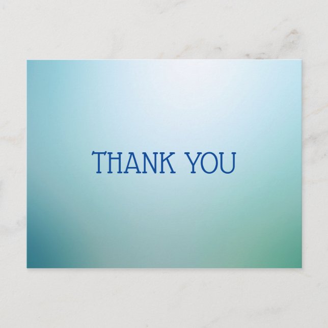 Thank you blue gradient postcard (Front)