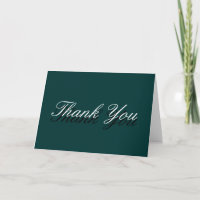 Thank You Blue Green Colour Greeting Card