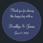 Thank You Blue Nautical Wedding Stickers<br><div class="desc">Thank You blue nautical wedding stickers with chaneable text</div>