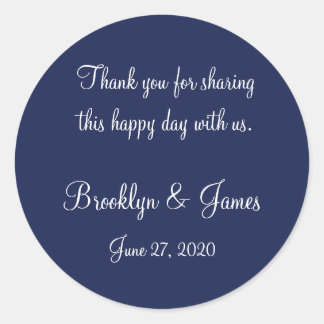 Thank You Blue Nautical Wedding Stickers