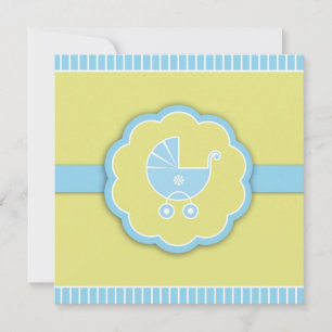 Thank You Blue Shower Stroller Flat Card