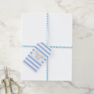 Thank You Blue Striped Baby Boy  Gift Tags