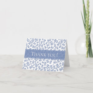 Thank you!" Blue/White Age 80 Number Pattern You Card