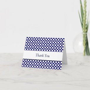 Thank You Blue White Polka Dots Card