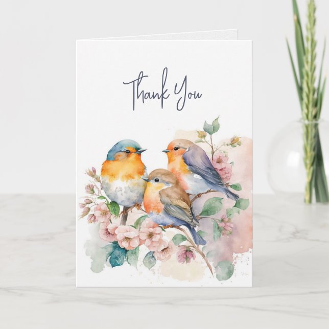 Thank You Bluebirds Card (Front)