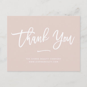 Thank You Blush Custom Retail Small Business Postcard