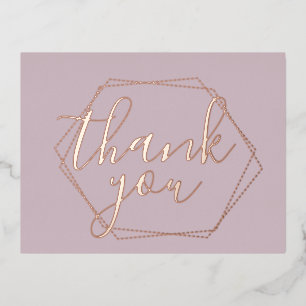 Thank You Blush Frame Pink Foil Pressed Card