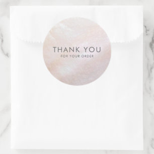 Thank You Blush Pink Mother of Pearl Shell Classic Round Sticker