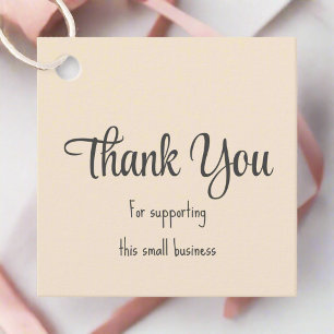 Thank you Blush Pink Typography Packaging  Favour Tags