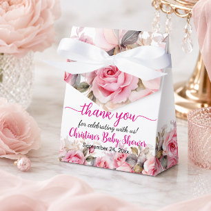 Thank you Blush Roses Baby Shower Favour Box