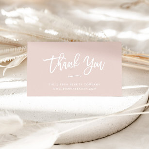 Thank You   Blush Small Business Business Card