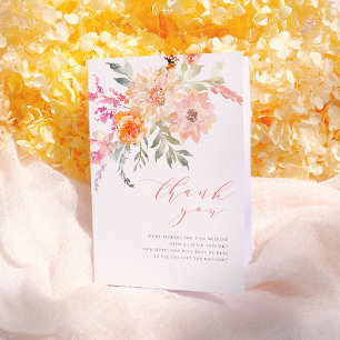 Thank You Blush & Teal Spring Floral Baby Shower