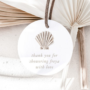 Thank you Boho Beach Shell Baby Shower Favour Tags