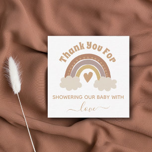 thank you boho rainbow baby shower card