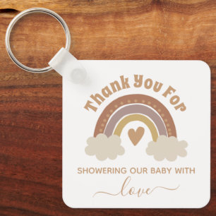 thank you boho rainbow baby shower modern chic key ring