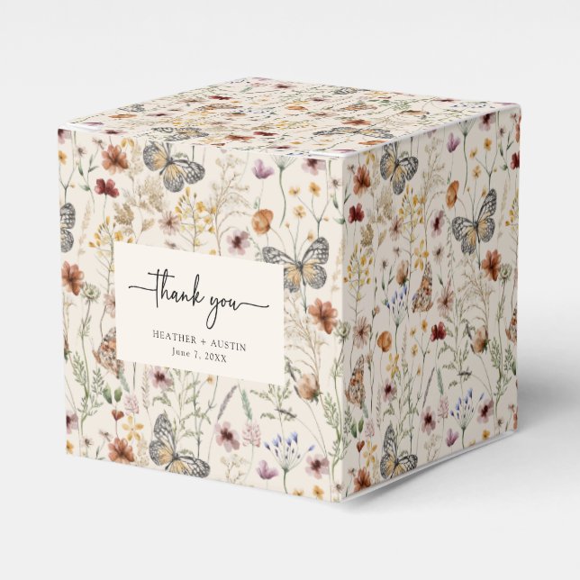 Thank You Boho Wedding Favour Boxes (Front Side)