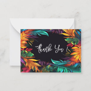 Thank You Bold Neon Tropical Foliage Card