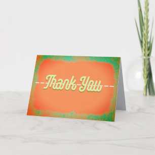 Thank You Bold Text Terra Cotta And Teal  Card
