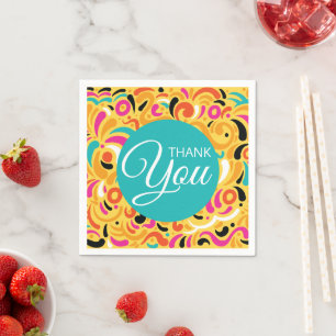 Thank You Boldy Coloured Abstract Napkin