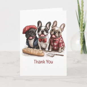 Thank You Bonjour French Bulldogs Card