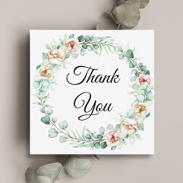 thank you, botanical eucalyptus wedding  card (Creator Uploaded)