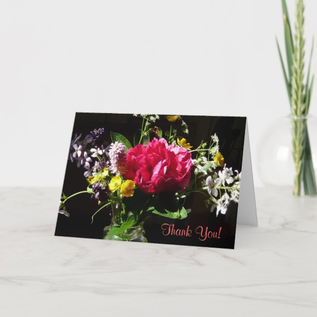 Thank You Bouquet of Flowers with Poem Card (Front)