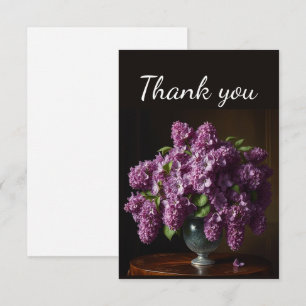Thank You Bouquet Spring Flowers Lilac Mauve Card