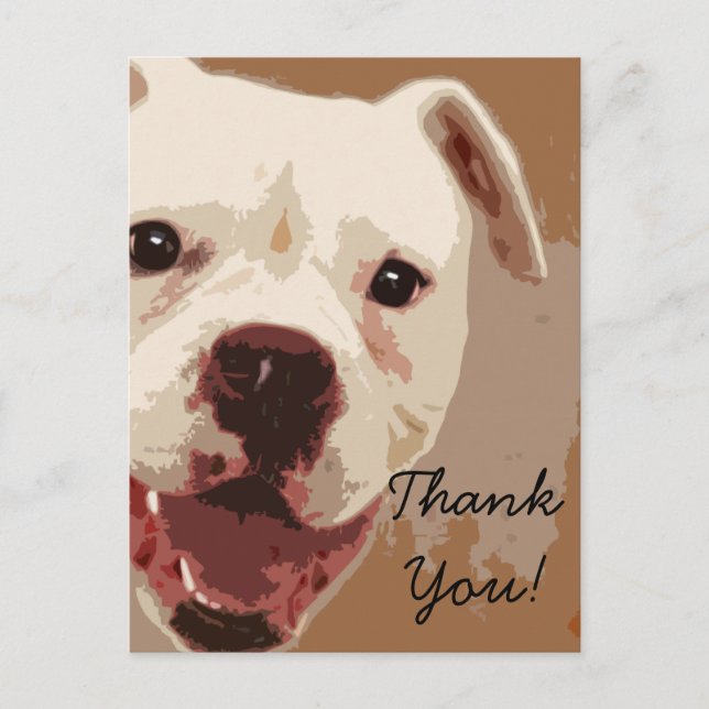 Thank  you Boxer Dog Art postcard (Front)