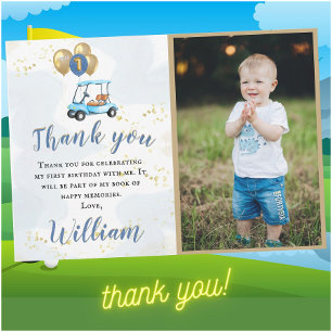 Thank You Boy Golf Theme Photo First Birthday
