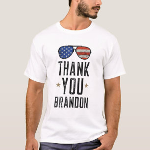Thank You Brandon With Vintage American Flag Glass T-Shirt