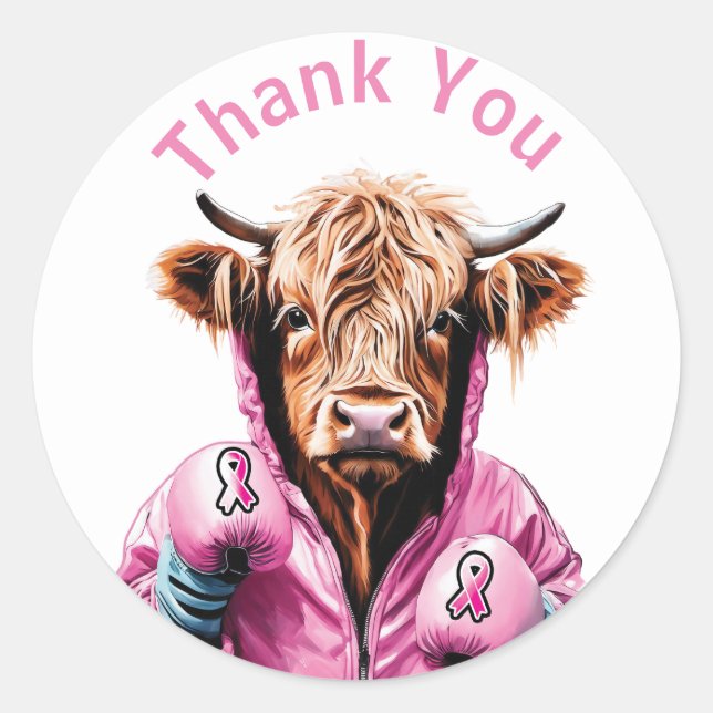  Thank You Breast Cancer Classic Round Sticker (Front)
