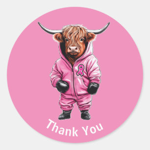  Thank You Breast Cancer Theme Classic Round Sticker