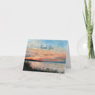 Thank You Breathtaking Sunset Beach Shoreline Card