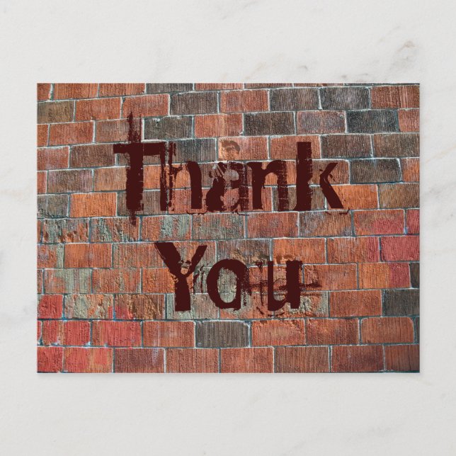Thank You brick wall Postcard (Front)