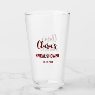 thank you bridal shower add name text party sign glass